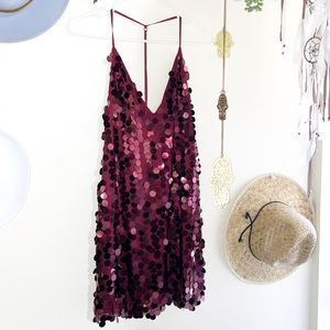 Maroon sequin dress